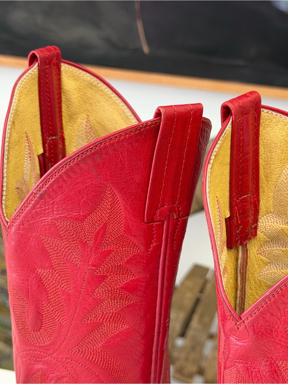 Panhandle Slim Vintage Red Leather Cowboy Boots Size 6.5 - Picture 5 of 8